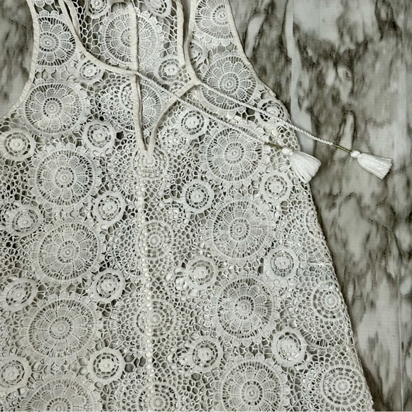 Abercrombie & Fitch Womens Sz XS S White Lace Tunic Sleeveless Swim Cover Up - Picture 5 of 12
